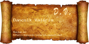 Dancsik Valéria névjegykártya
