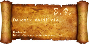 Dancsik Valéria névjegykártya